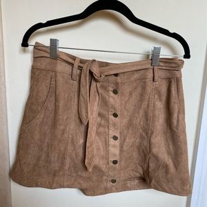 Brown velvet mini skirt
